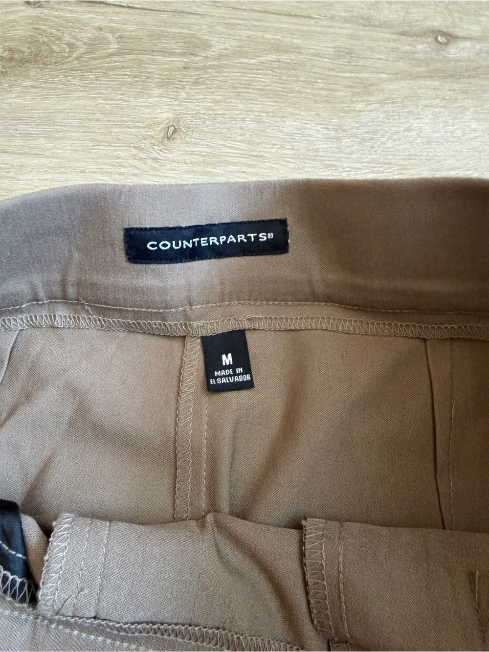 Counterparts Women’s Wide-Leg Super Stretch Tan Pants Size M Pull On - Picture 4 of 7
